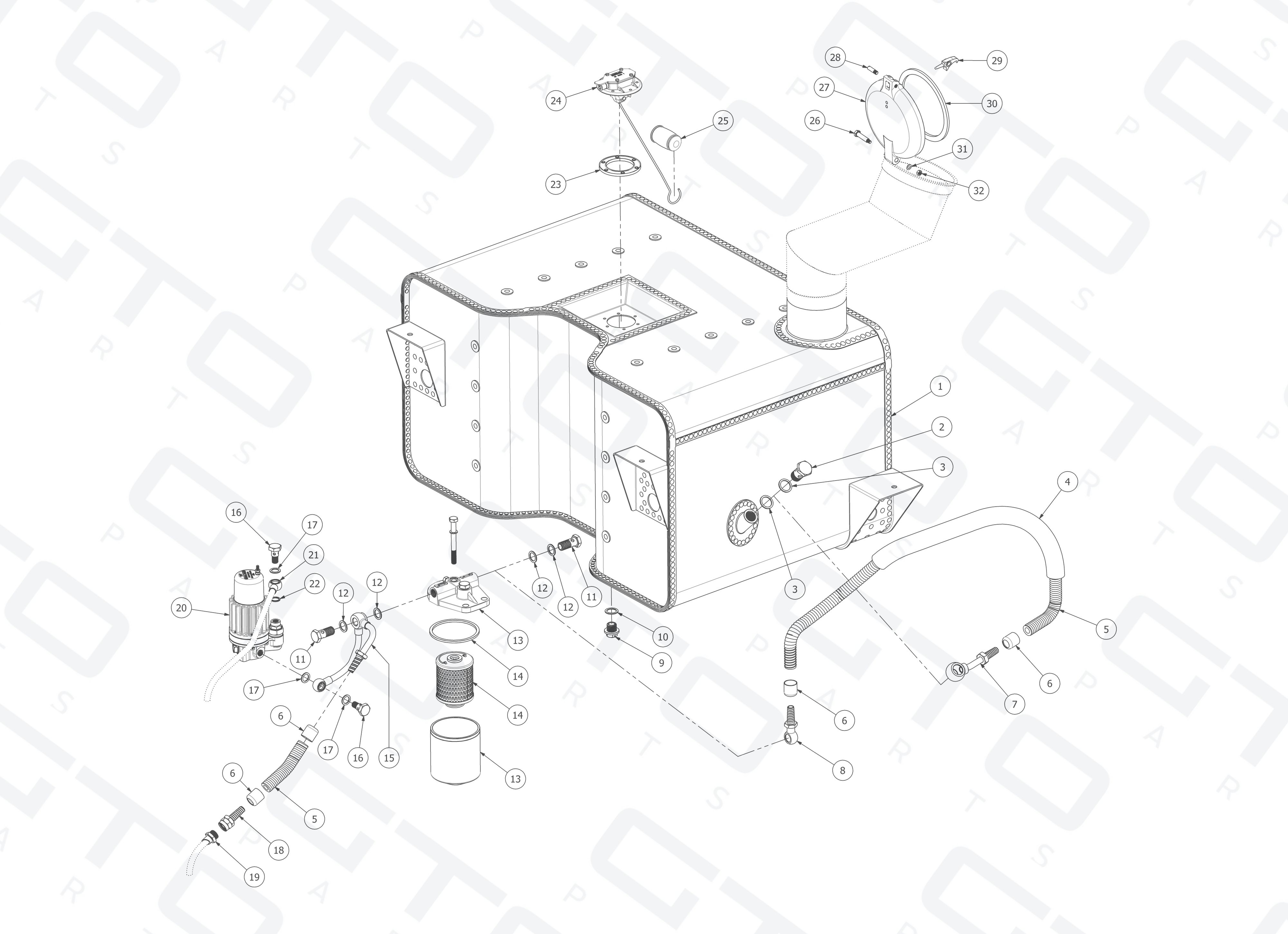 Schematic: Fuel Tank Assembly