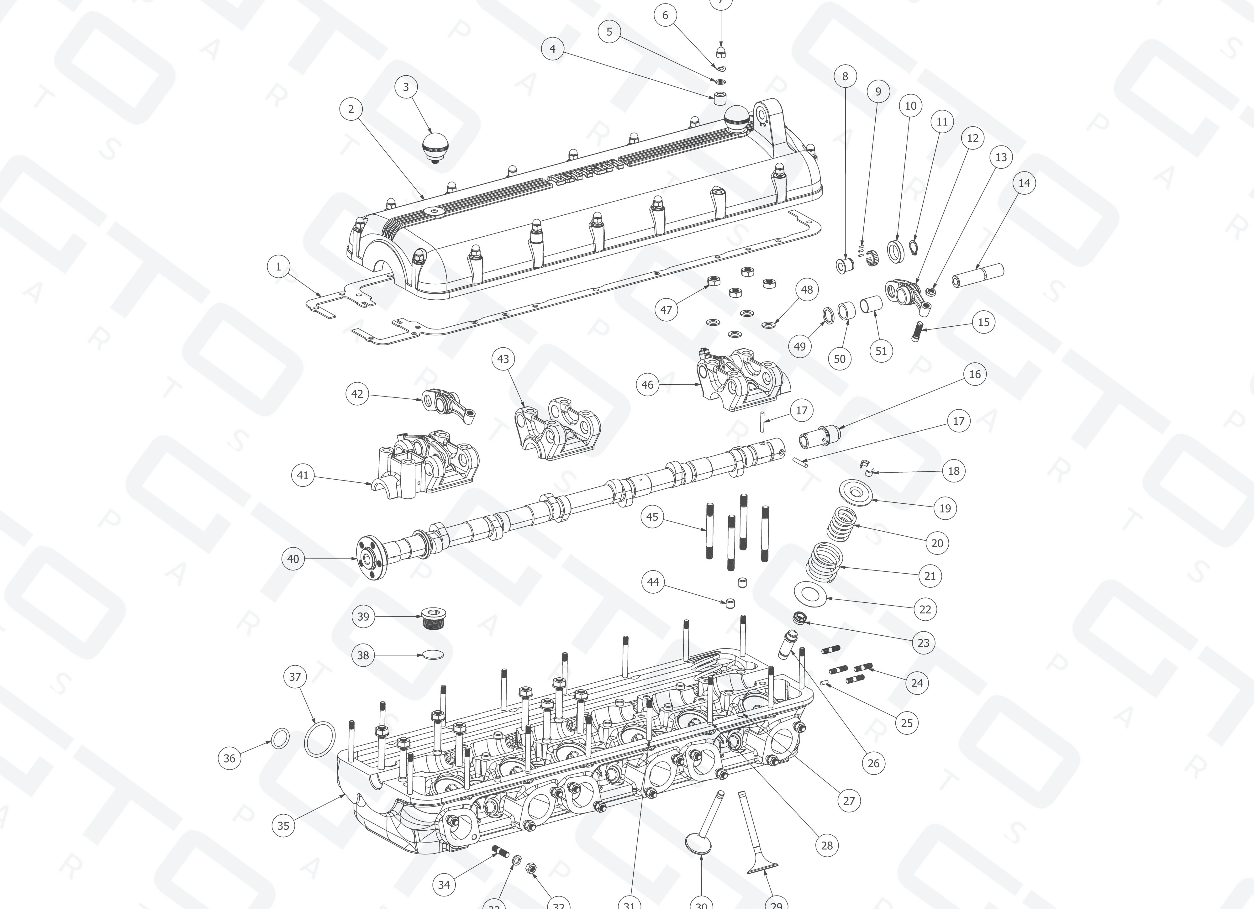 Schematic: Cylinder Head Assembly