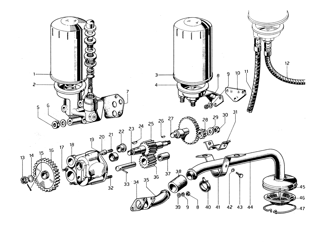 Schematic: Oil Pump & Filters