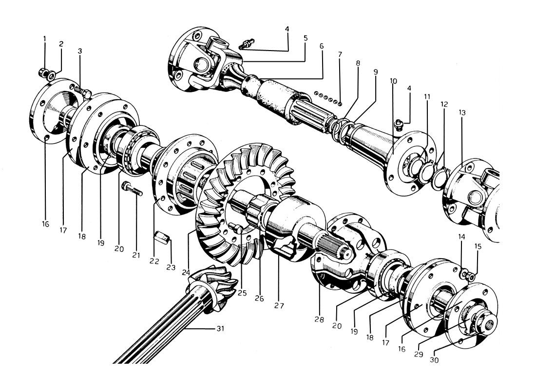 Schematic: Differential & Driveshaft