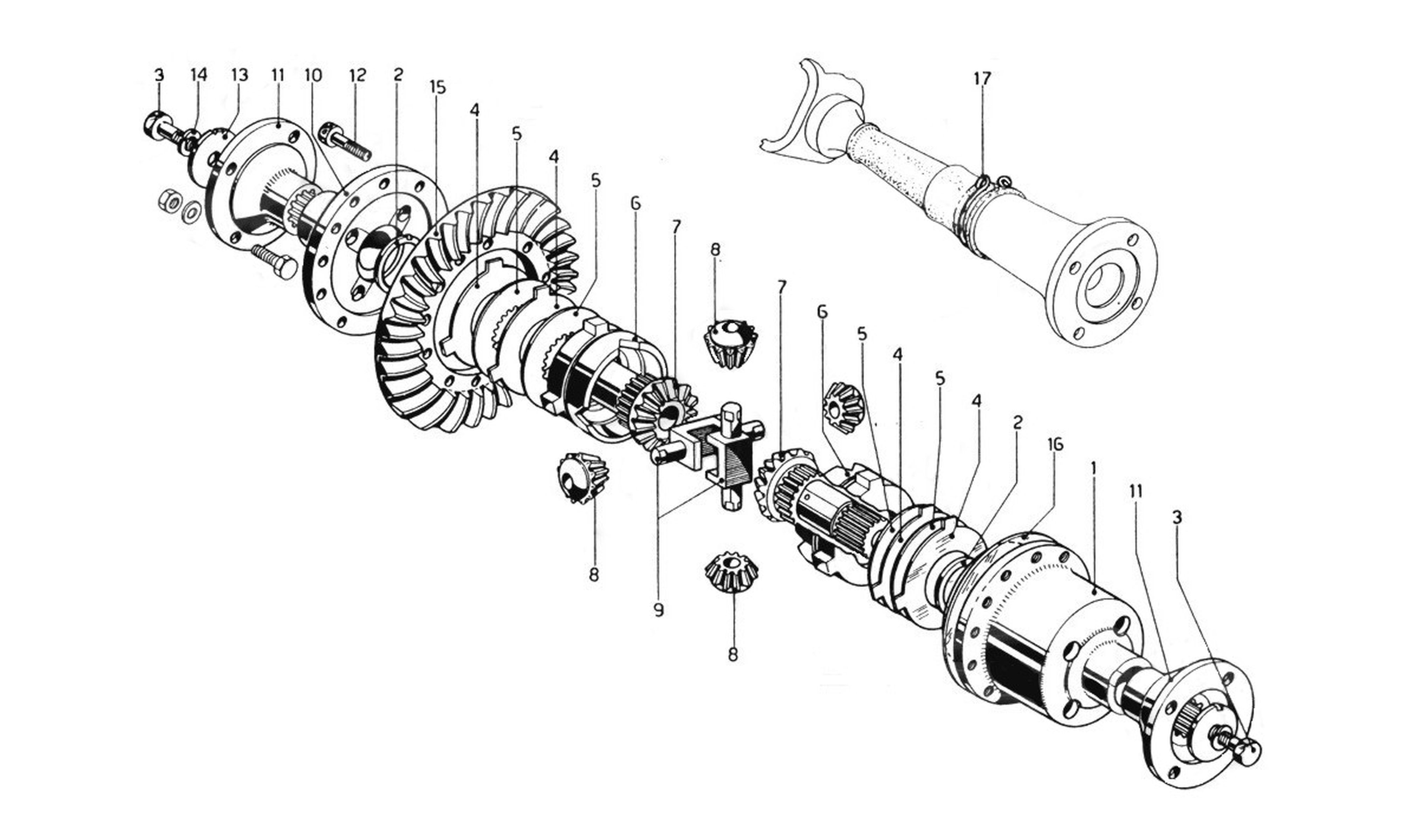 Schematic: Differential & Driveshaft - LHD