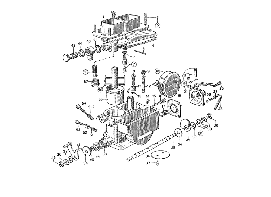 Schematic: Weber Carburettor (40 DCN 17)