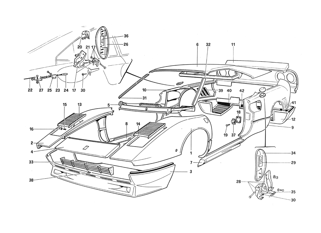 Schematic: Body Shell - Outer Elements