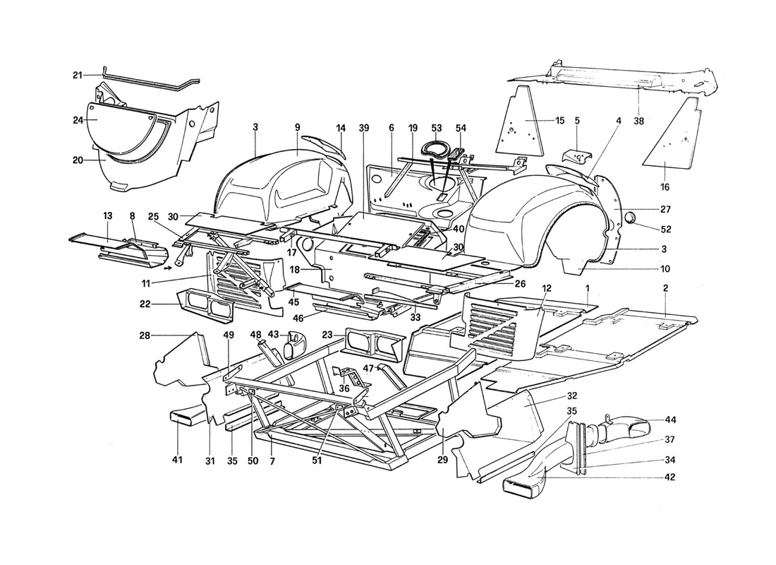 Schematic: Body Shell - Inner Elements