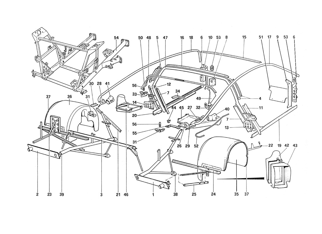 Schematic: Body Shell - Inner Elements