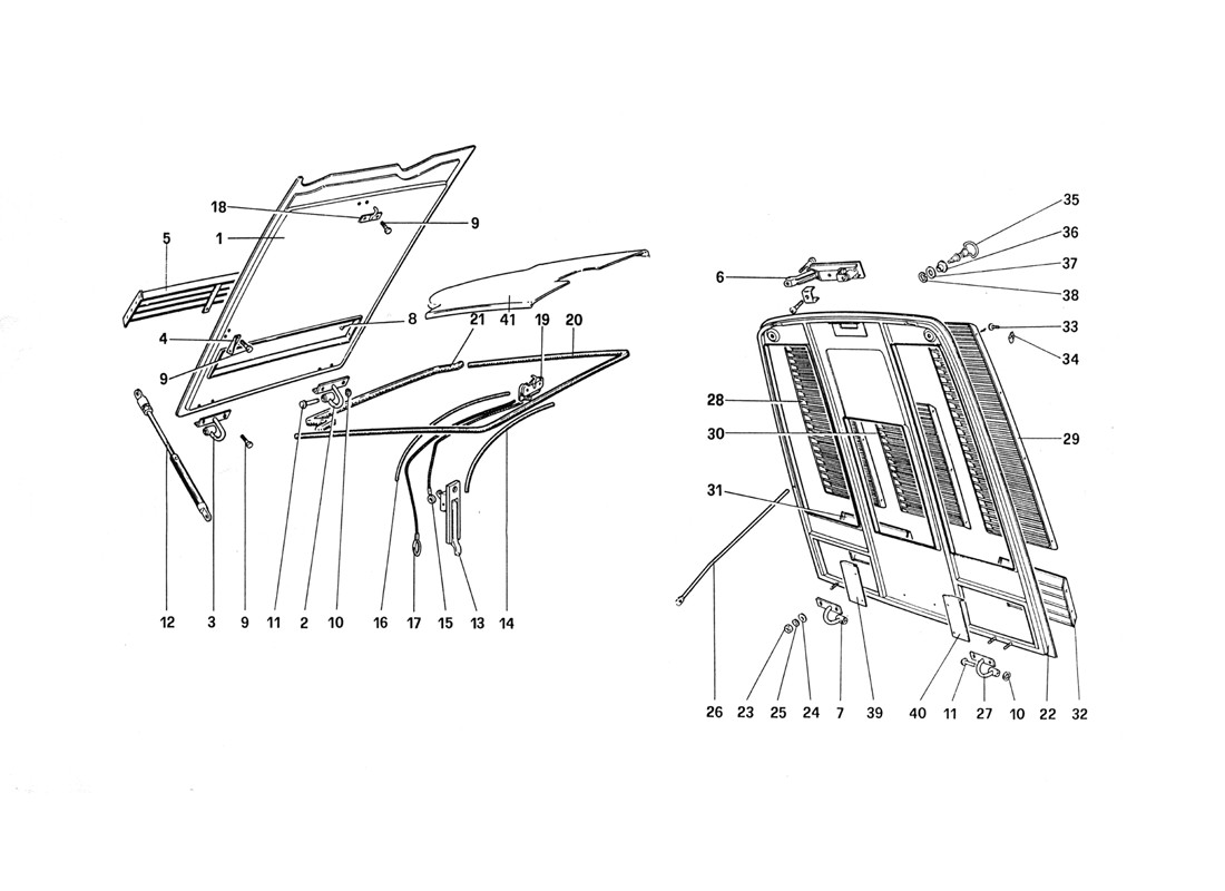 Schematic: Front And Rear Bonnet