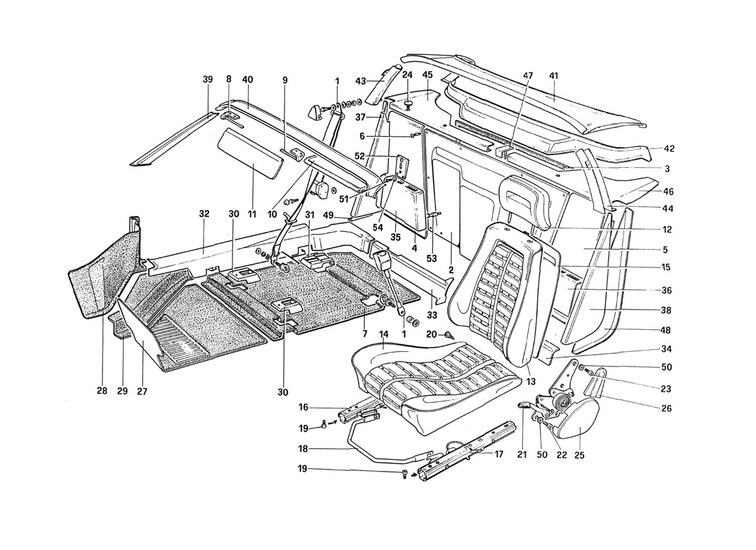 Schematic: Interior Trim - Accessories And Seats