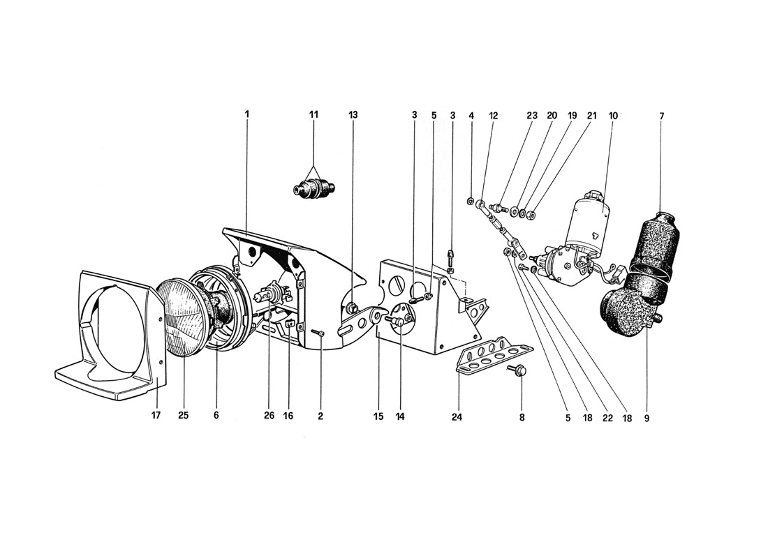Schematic: Headlights Lifting Device And Sealed Beams