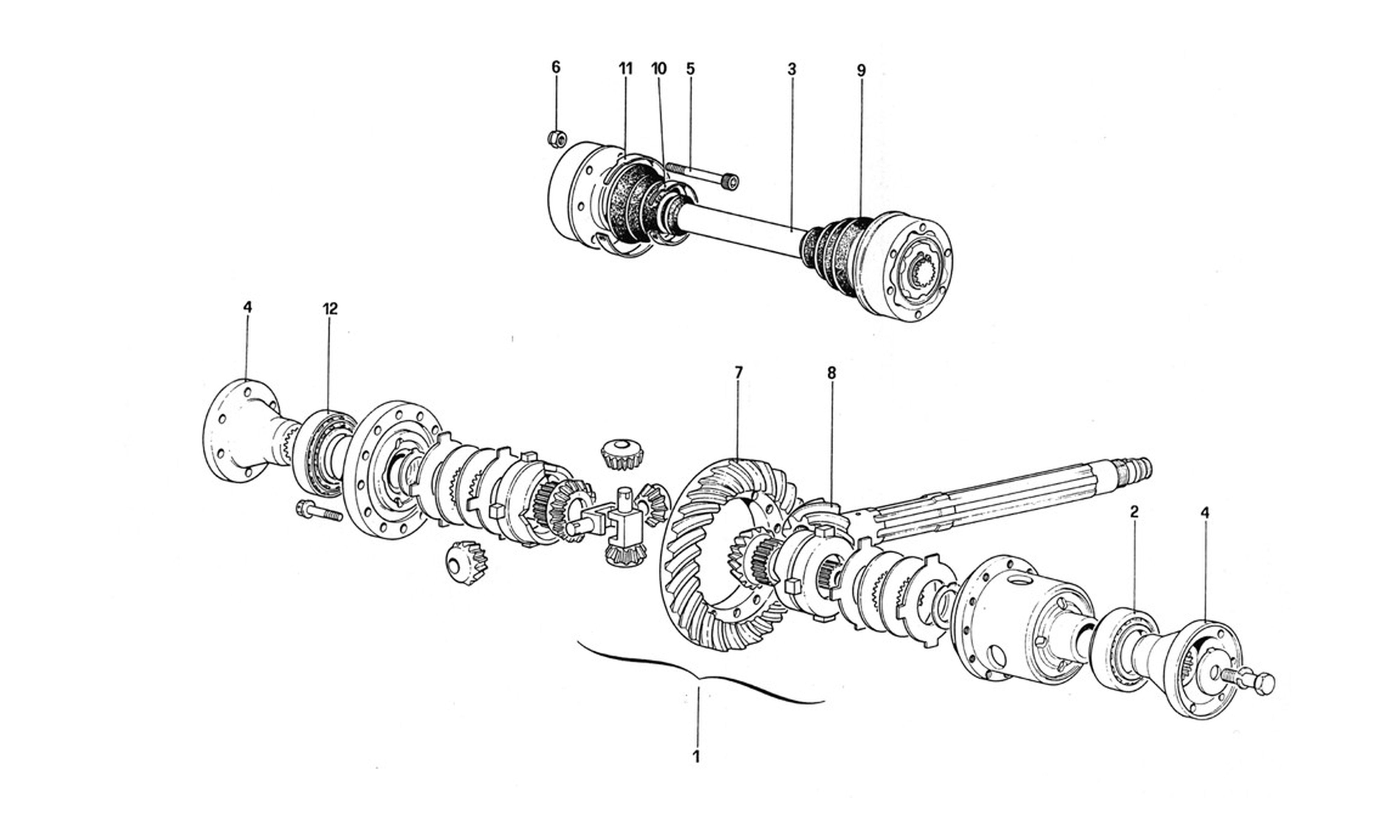 Schematic: Differential And Axle Shafts