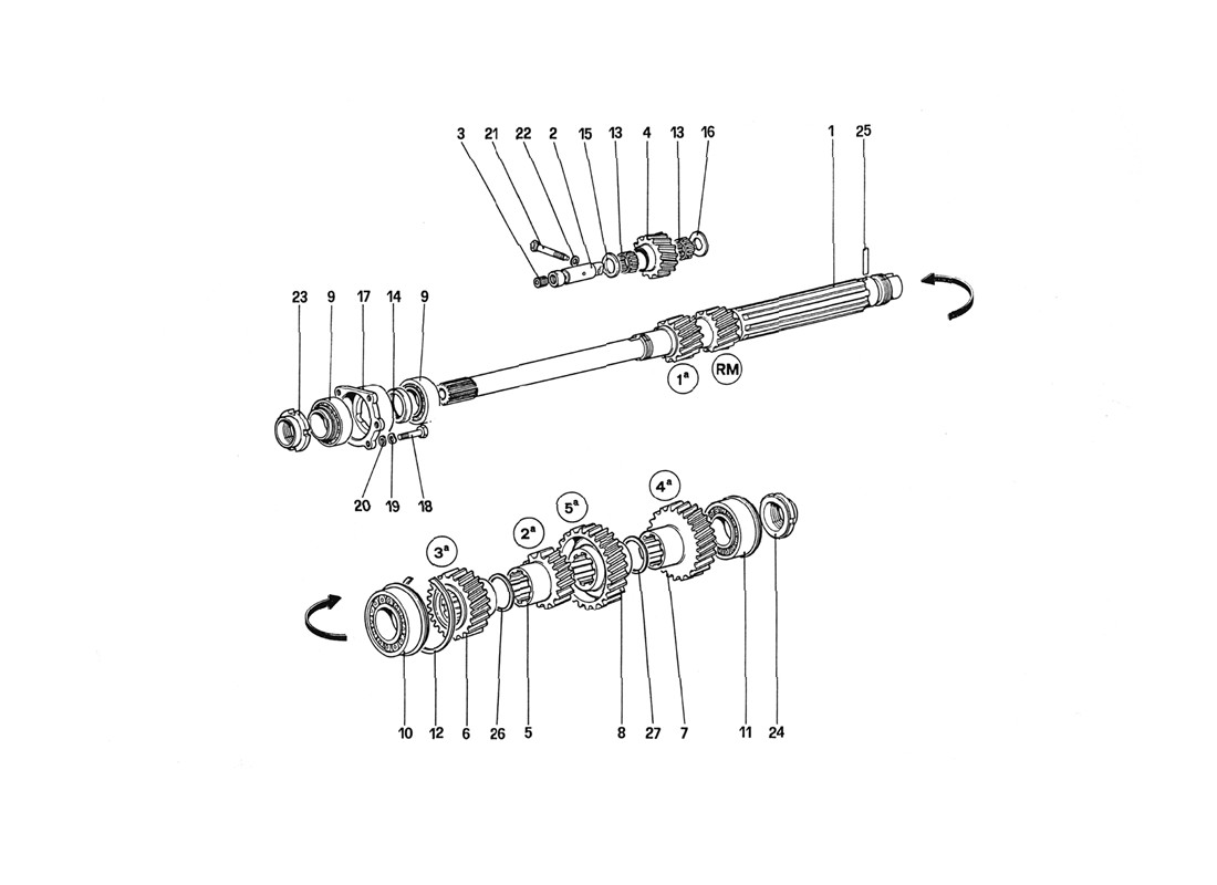 Schematic: Main Shaft Gears