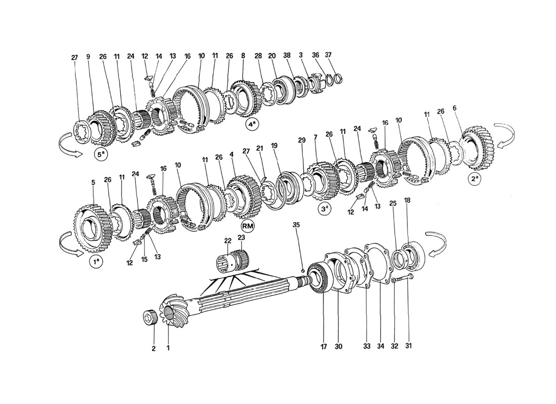 Schematic: Lay Shaft Gears