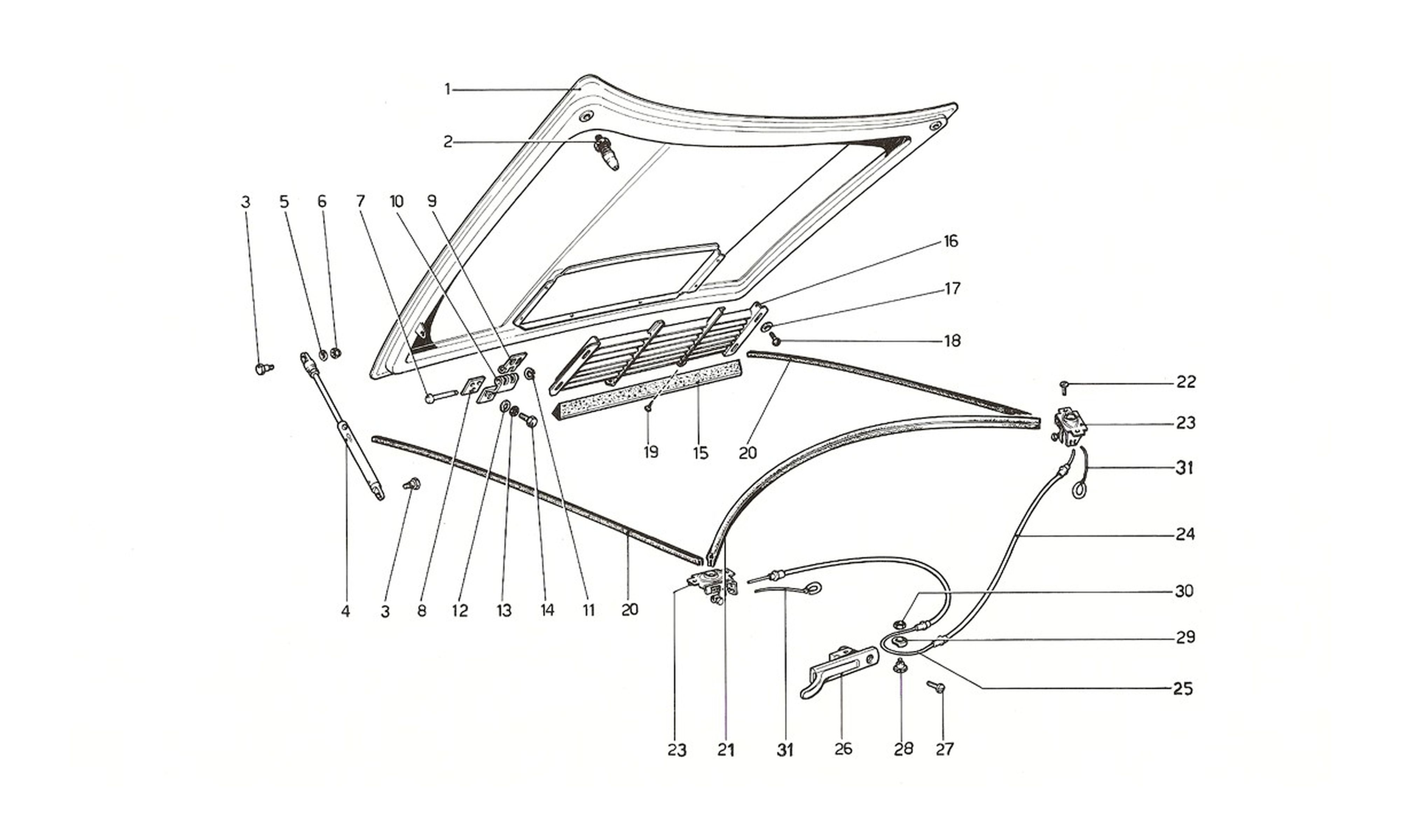 Schematic: Front Compartment Lid