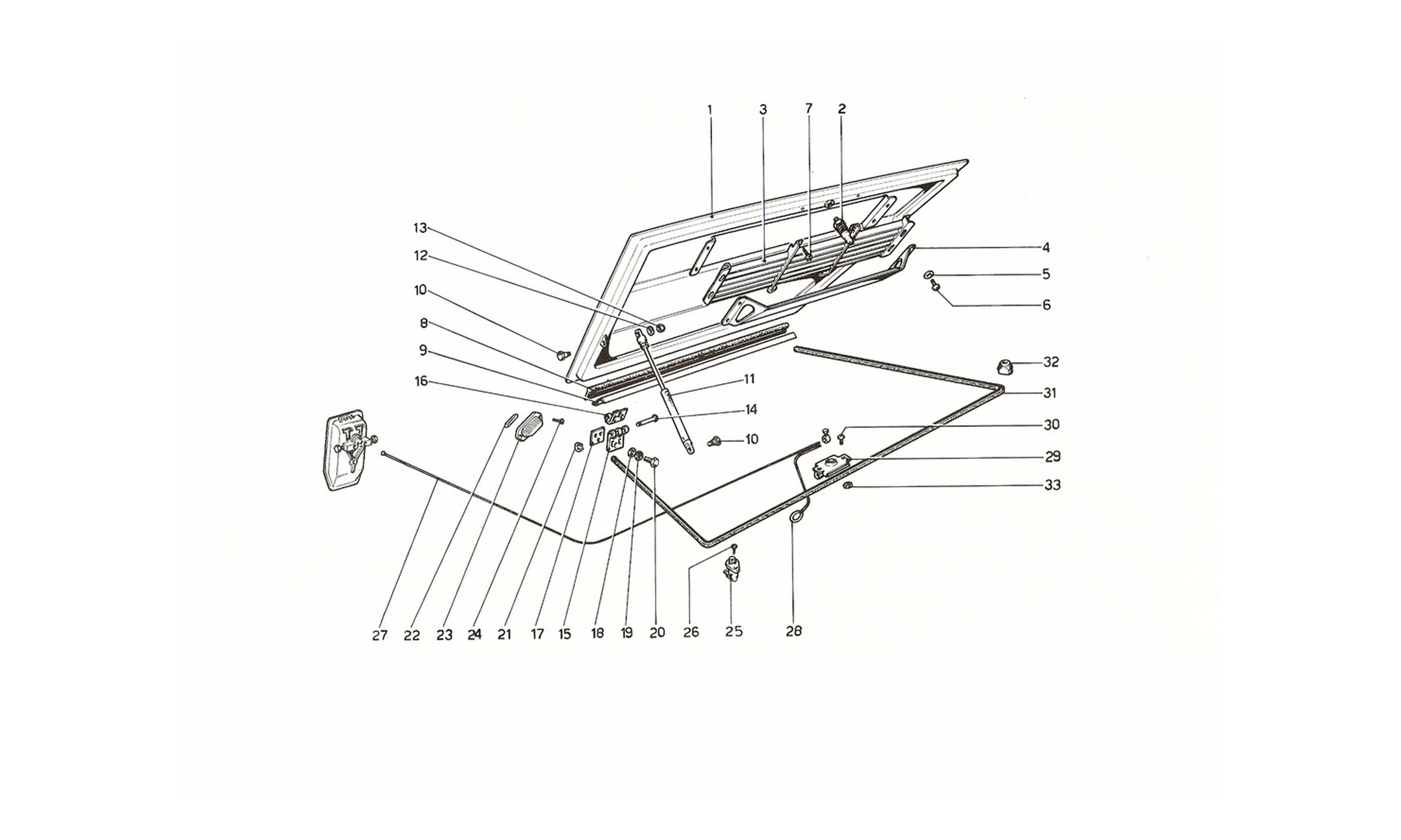 Schematic: Engine Compartment Lid And Carpeting