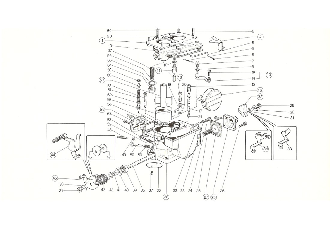 Schematic: Weber 40 Dcnf Carbs (2 Distributors)