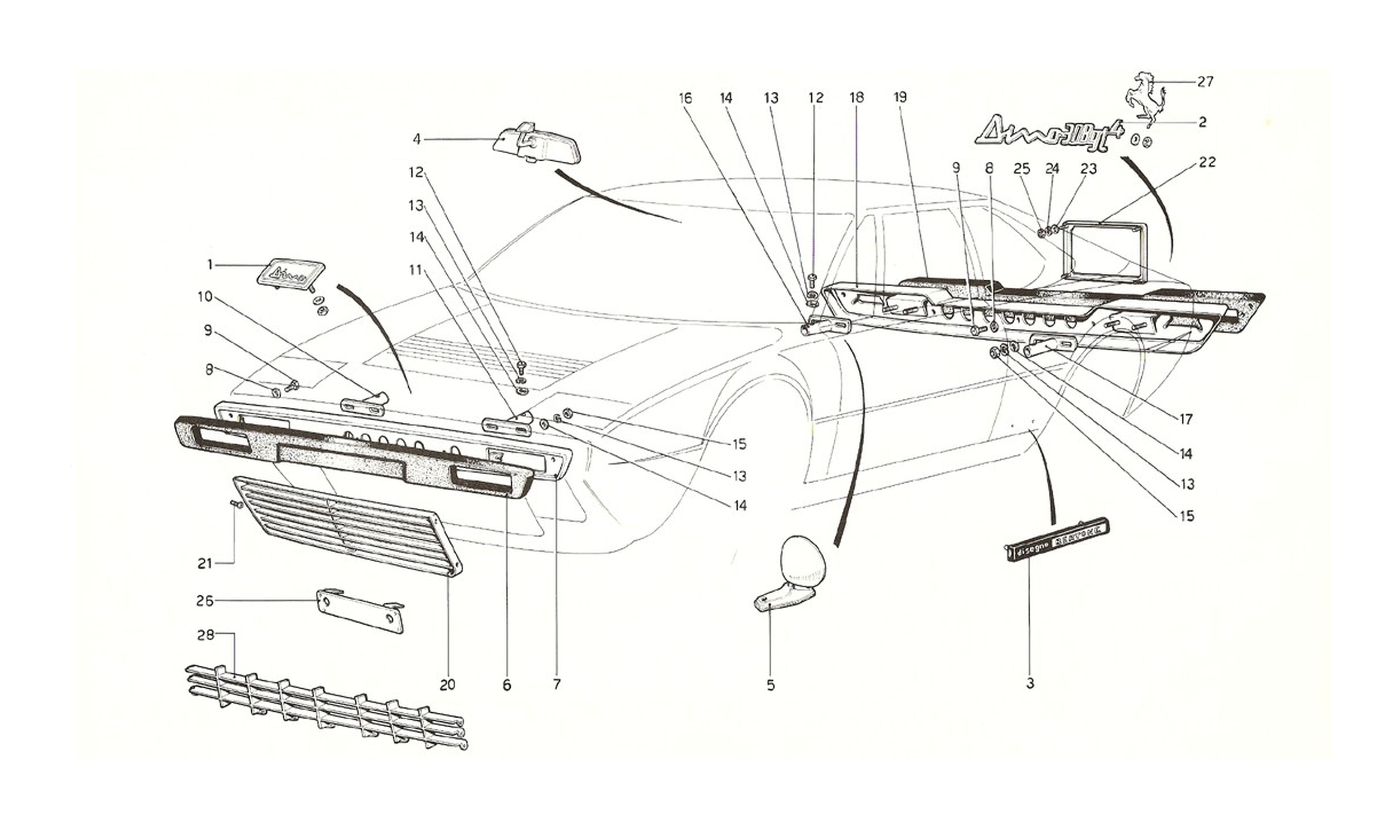 Schematic: Bumpers And Mouldings