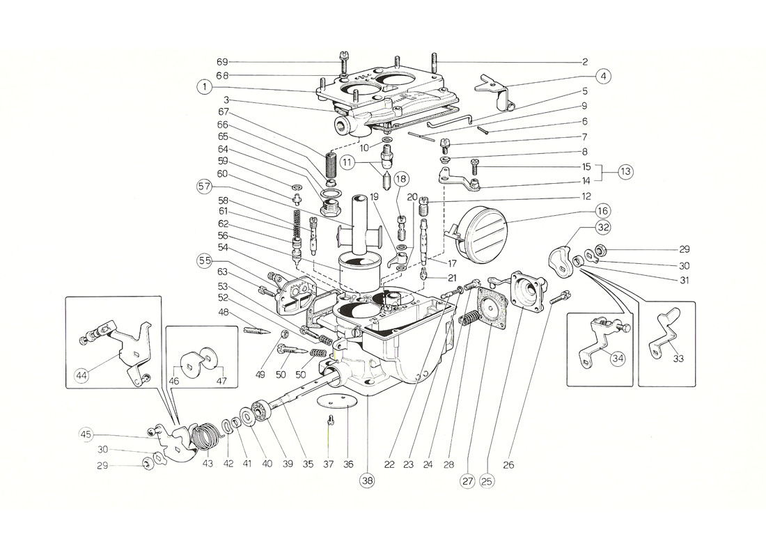 Schematic: Weber 40 Dcnf Carbs (1 Distributor)