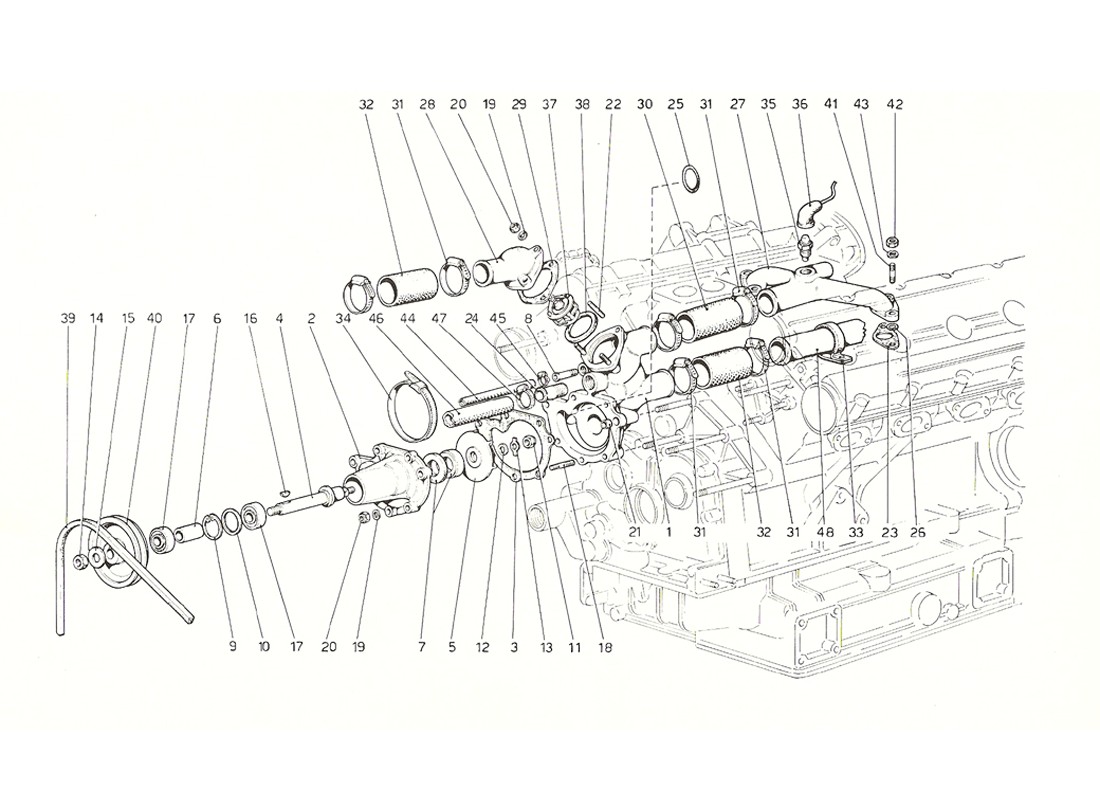 Schematic: Water Pump And Pipings