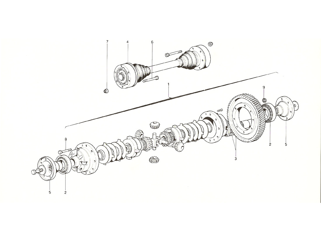 Schematic: Differential And Axle Shaft (From Gearbox No. 693)