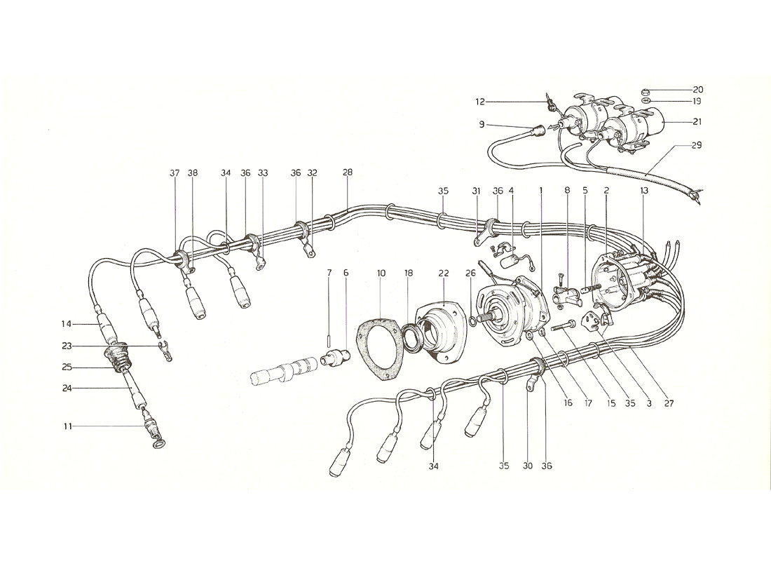 Schematic: Engine Ignition (1 Distributor)