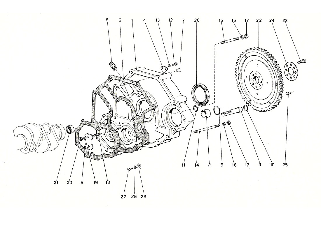 Schematic: Flywheel And Clutch Housing Spacer