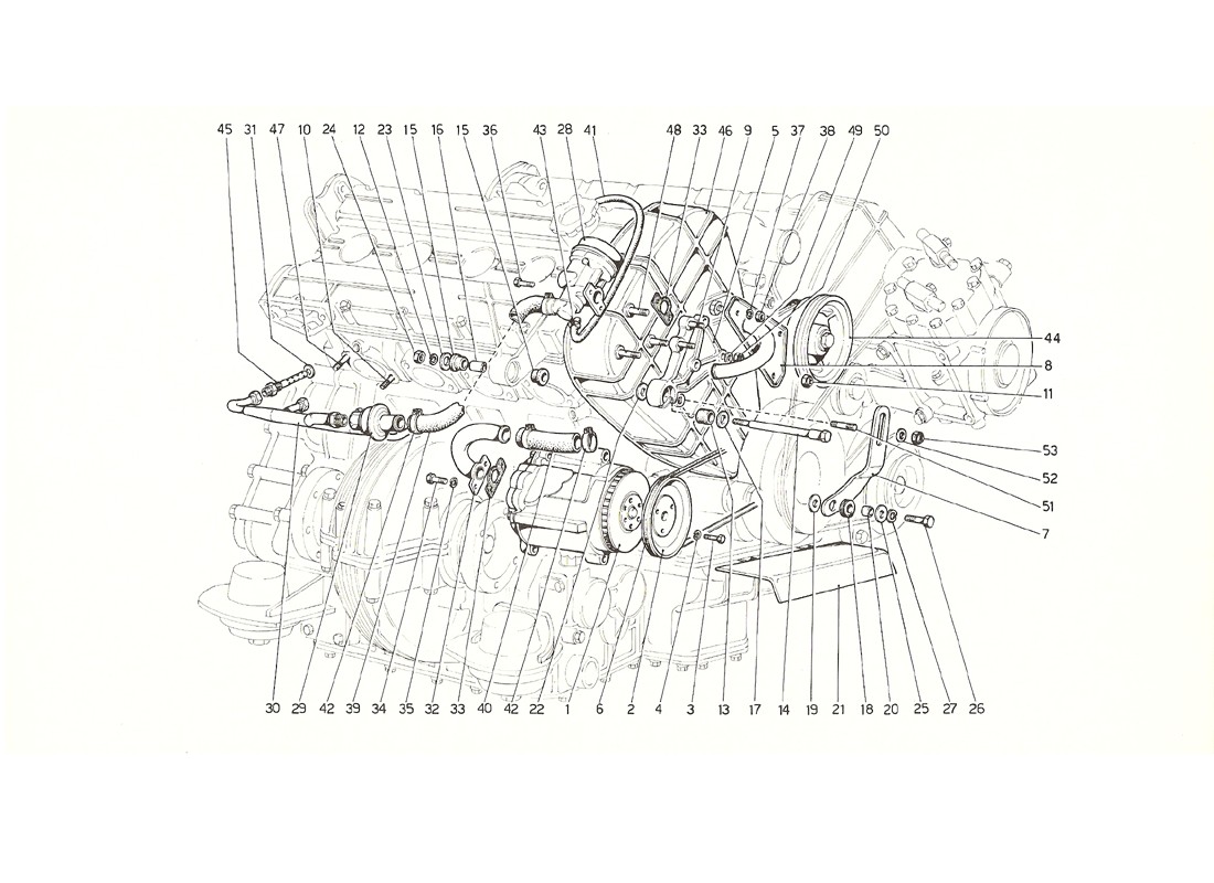 Schematic: Front Air Pump And Pipings (U.S. 1976 Version)