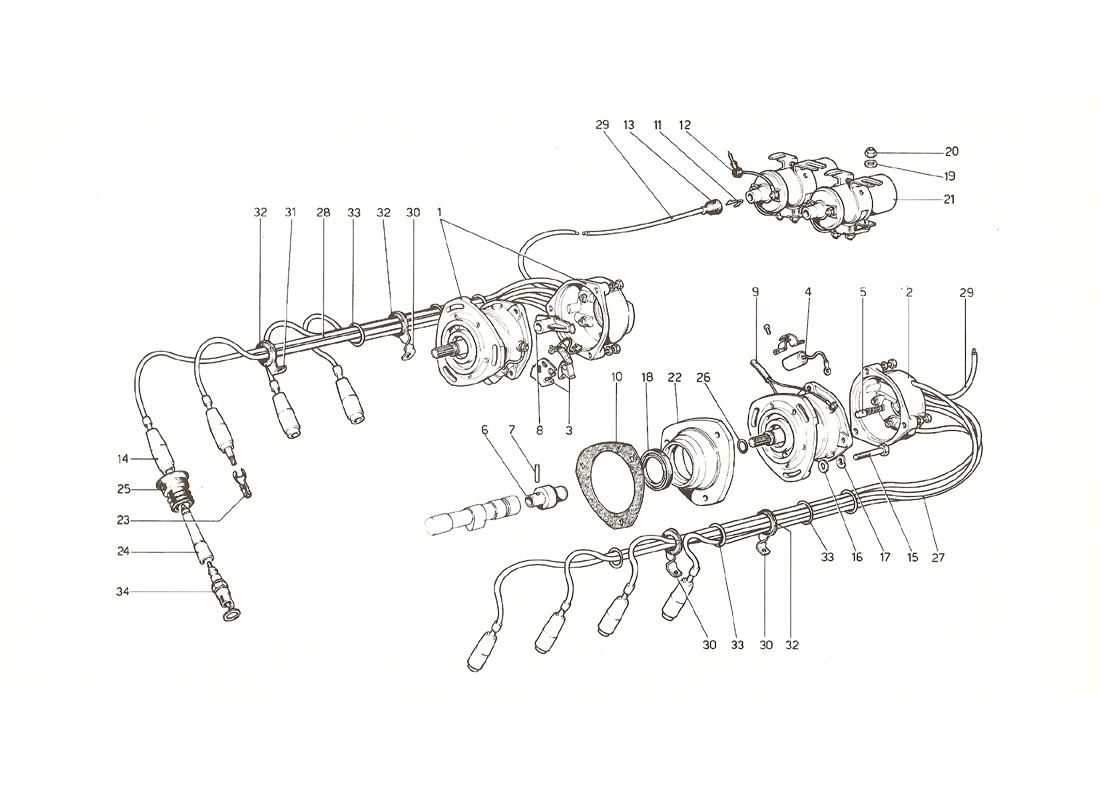 Schematic: Engine Ignition (U.S. And Australian Versions 1976)