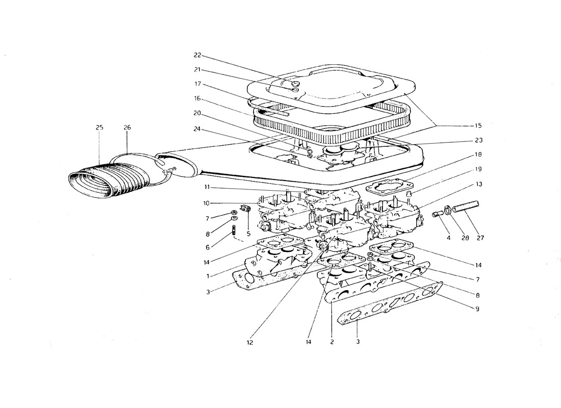 Schematic: Carburetors And Air Cleaner