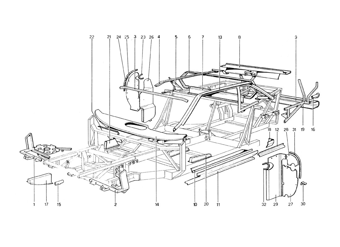 Schematic: Body Shell - Inner Elements