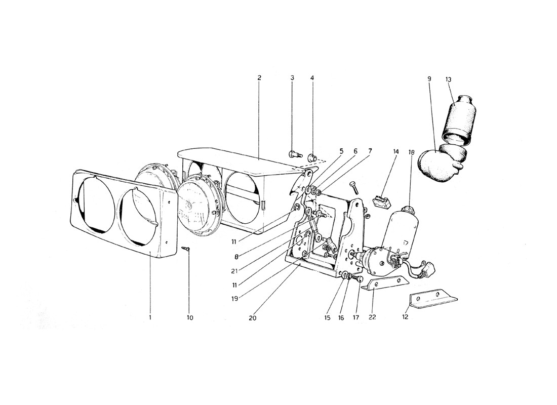 Schematic: Headlights Lifting Device