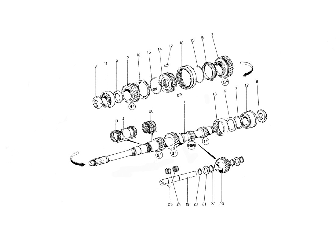 Schematic: Main Shaft Gears