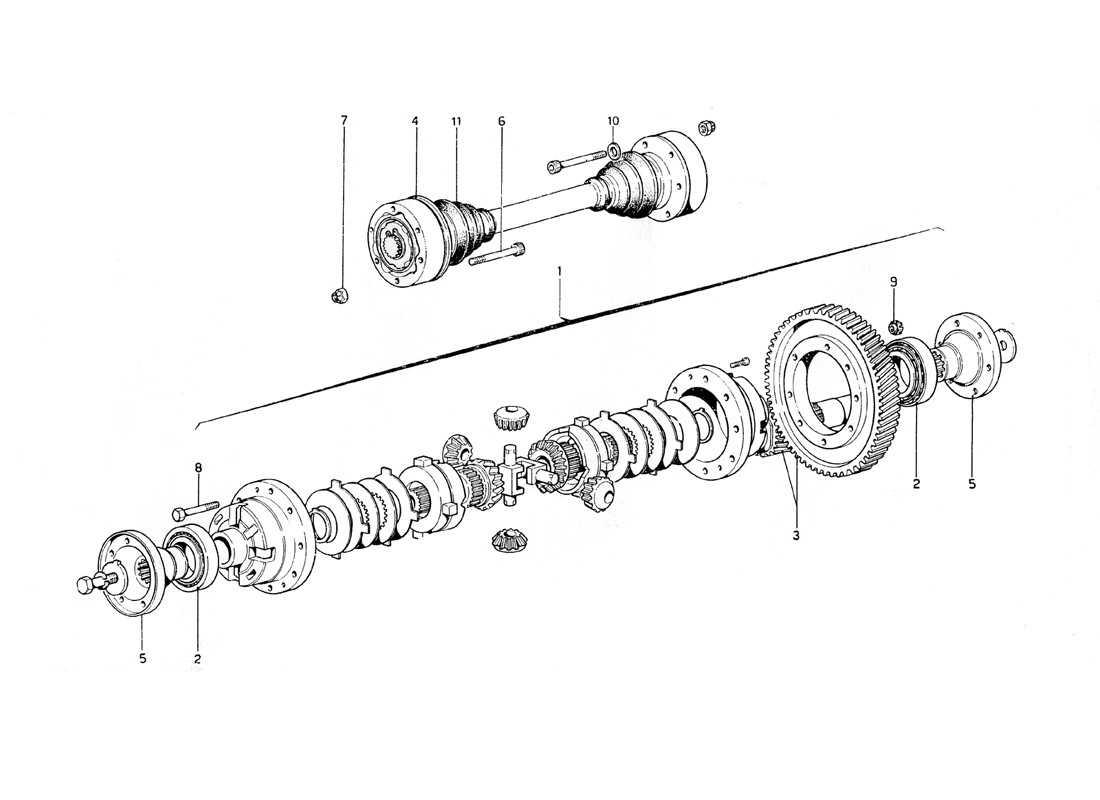 Schematic: Differential And Axel Shaft