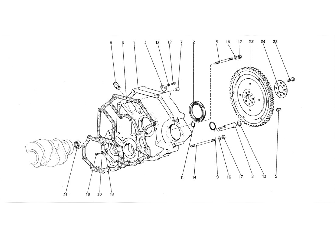 Schematic: Flywheel And Clutch Housing