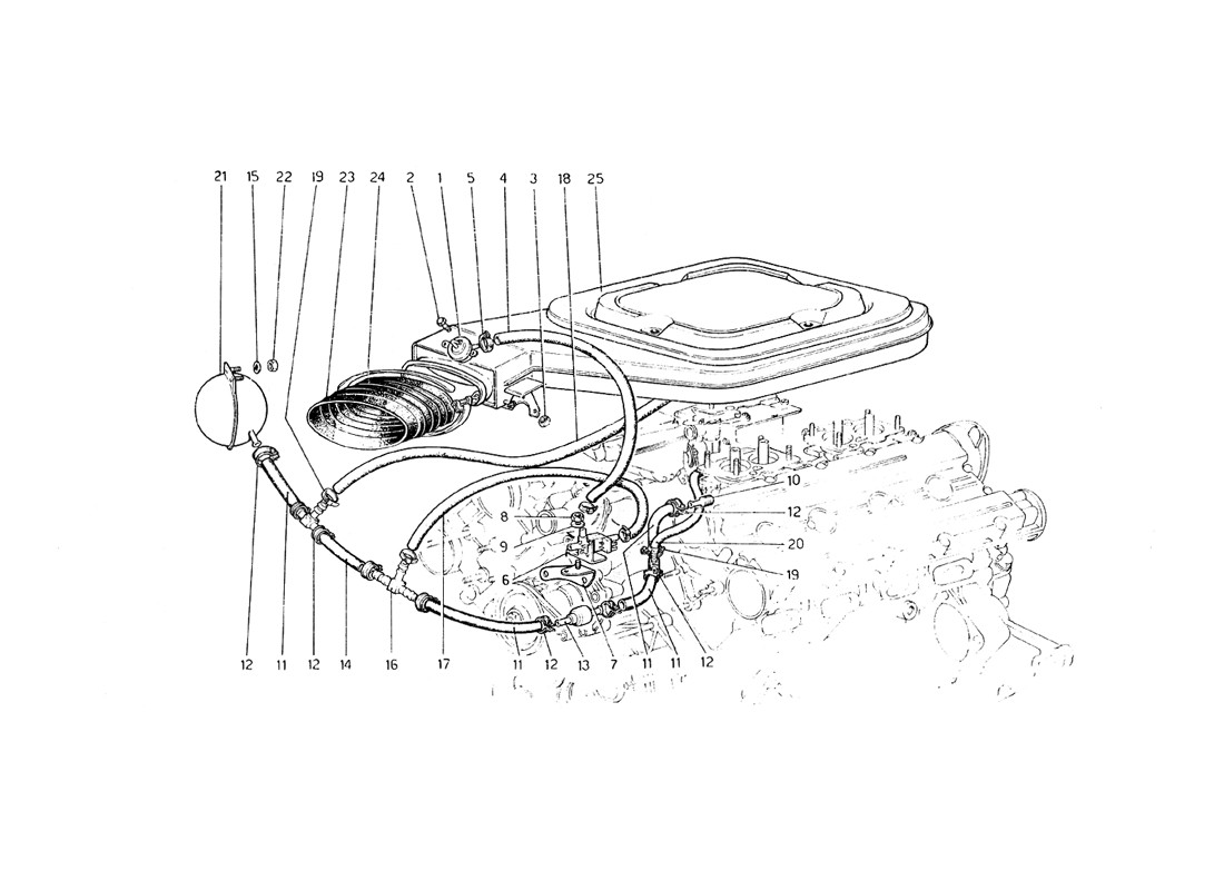 Schematic: Intake Air Cleaner Valve And Lines (Variants For Usa - Aus And J Version)