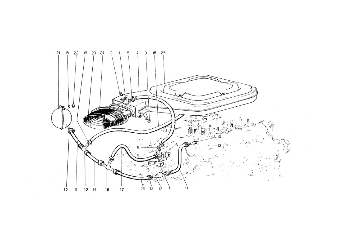 Schematic: Intake Air Cleaner Valve And Lines (Variants For Usa - Aus And J Version)