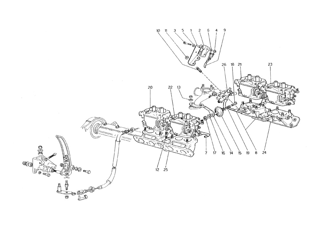 Schematic: Fuel System - Carburetors And Controls (Variants For Usa - Aus And J Version)