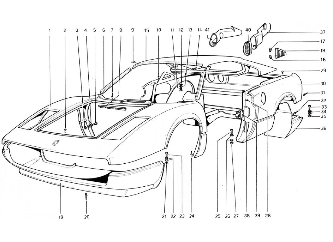 Schematic: Body Shell - Outer Elements