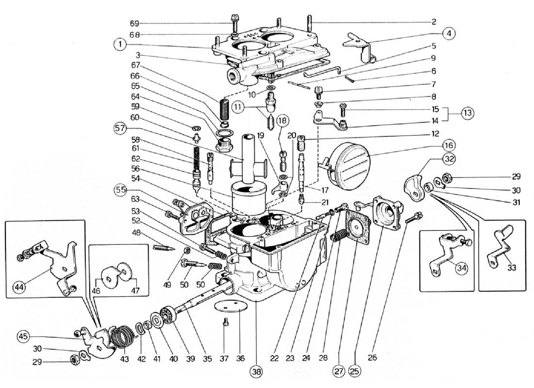 Schematic: Carburetors (Weber 40 Dcnf 57 - 58 - 59 - 60)