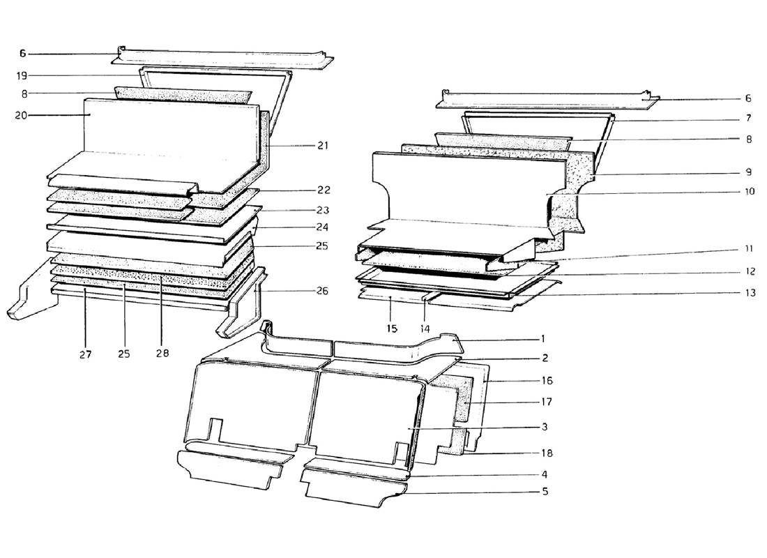 Schematic: Passenger And Luggage Compartments Insulation (Valid For Rhd - Aus Versions)