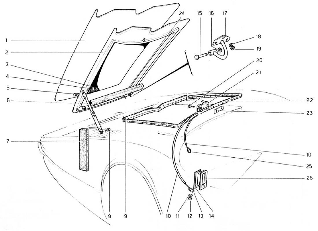 Schematic: Front Compartment Lid (Valid For Rhd - Aus Versions)