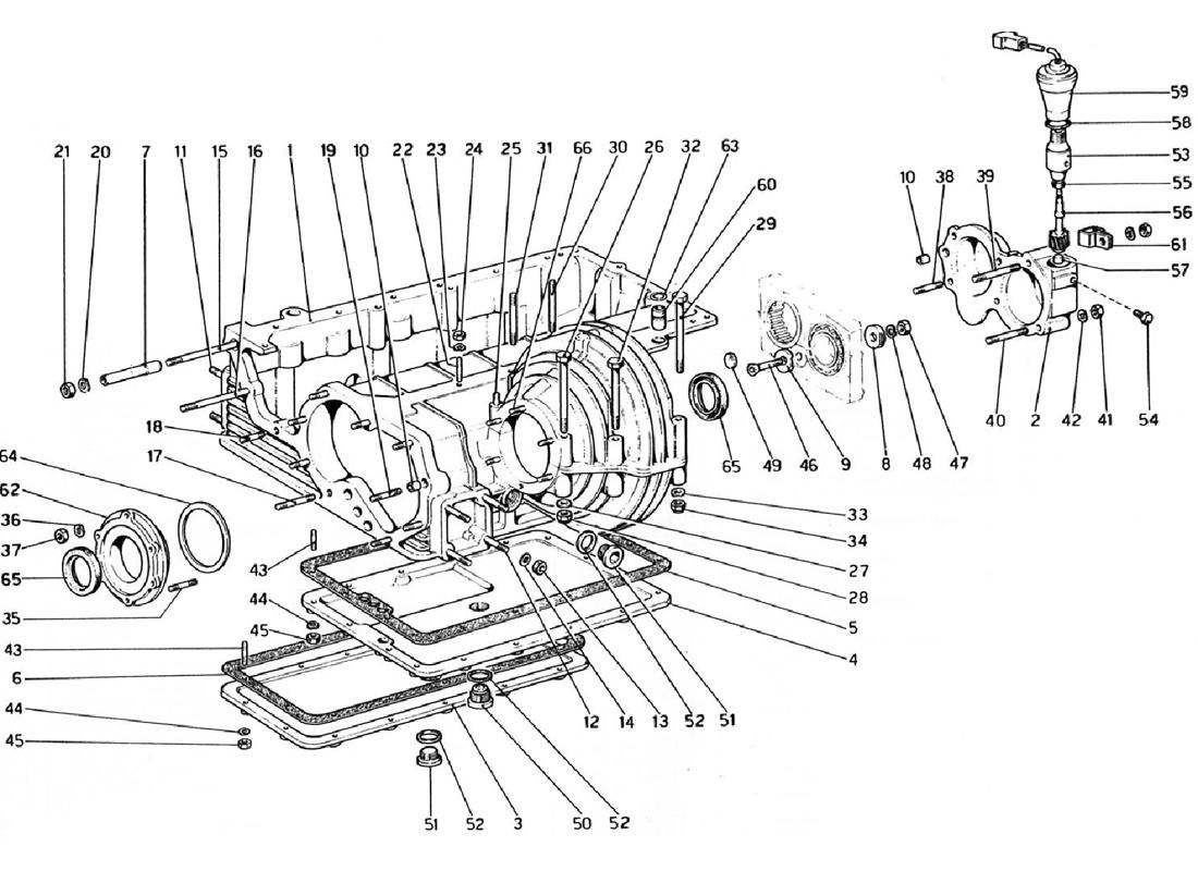 Schematic: Gearbox - Differential Housing And Oil Sump