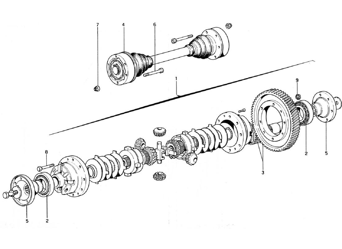 Schematic: Differential And Axle Shafts