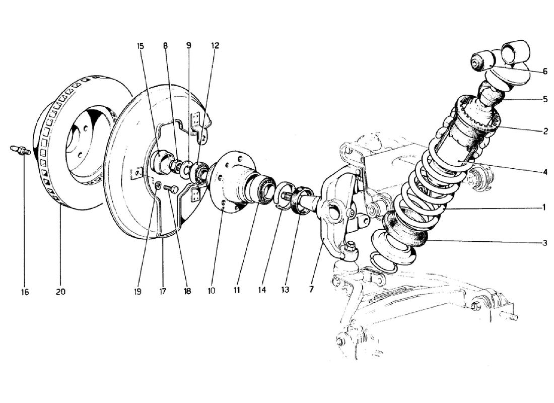 Schematic: Front Suspension - Shock Absorber And Brake Disc