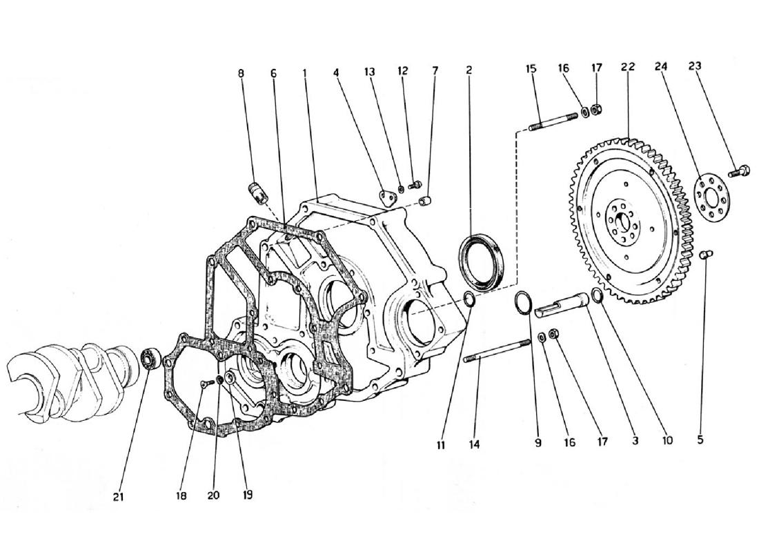 Schematic: Flywheel And Clutch Housing Spacer