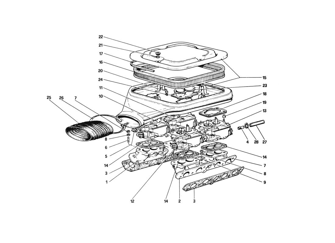 Schematic: Carburetors And Air Cleaner