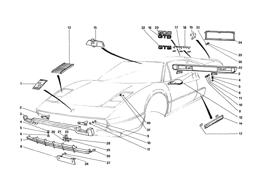 Schematic: Bumpers And Moldings