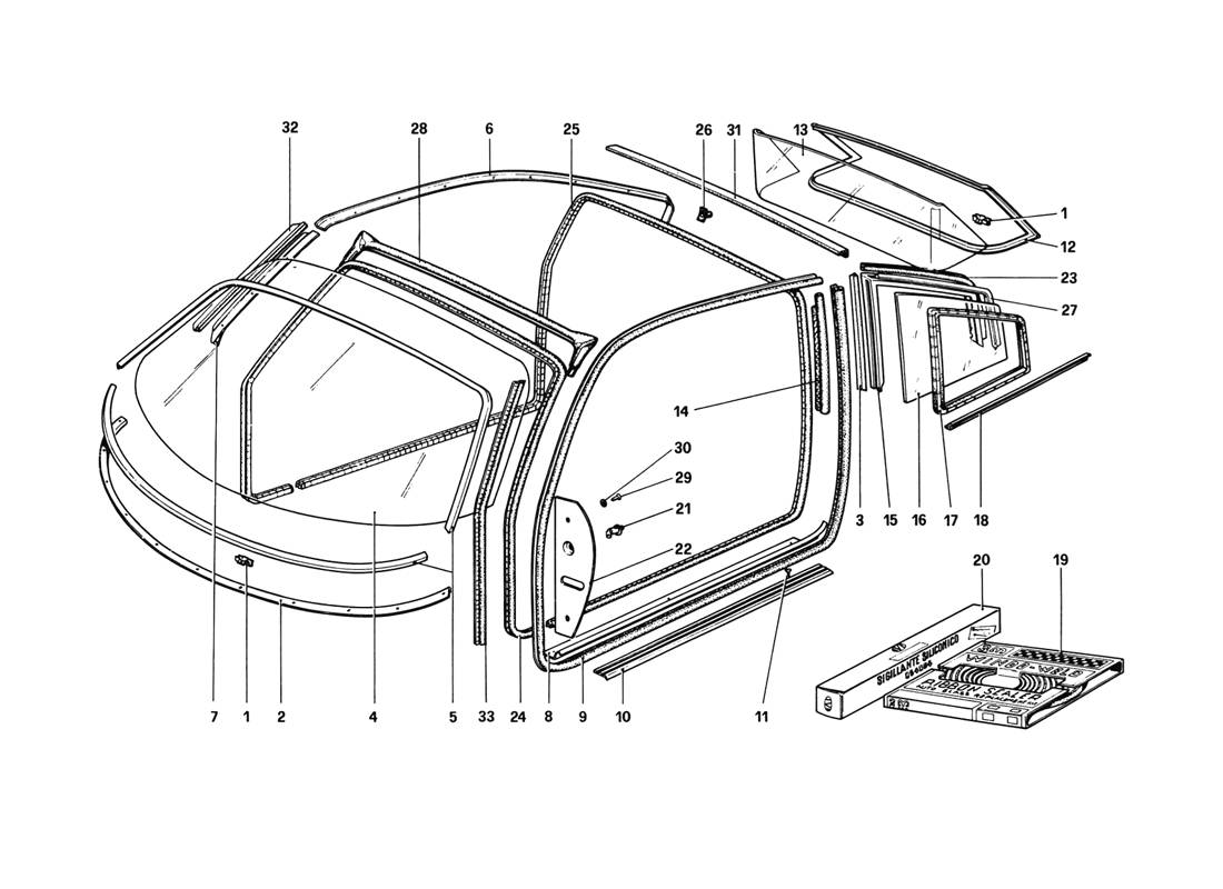 Schematic: Glasses (Variants For Rhd - Aus Versions)