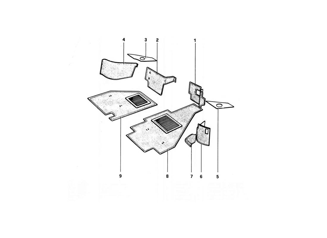 Schematic: Carpeting (Variants For Rhd - Aus Versions)