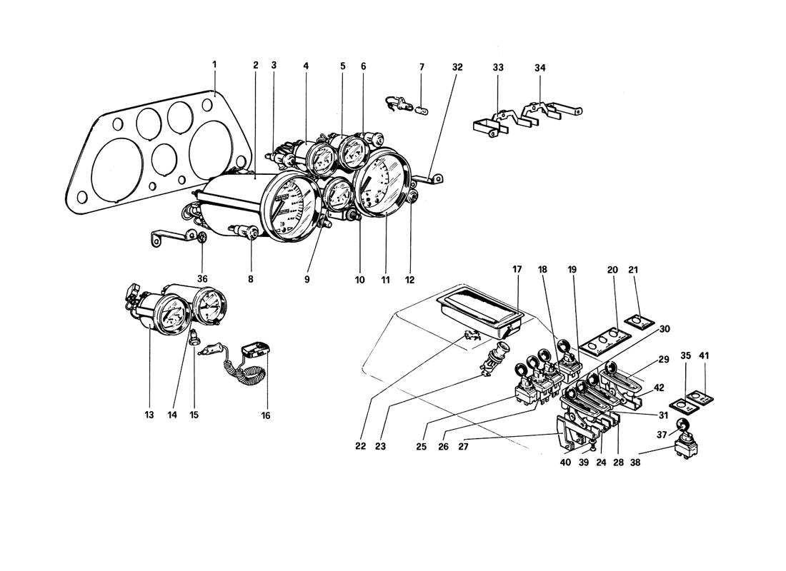 Schematic: Instruments And Accessories (Variants For Rhd - Aus Versions)