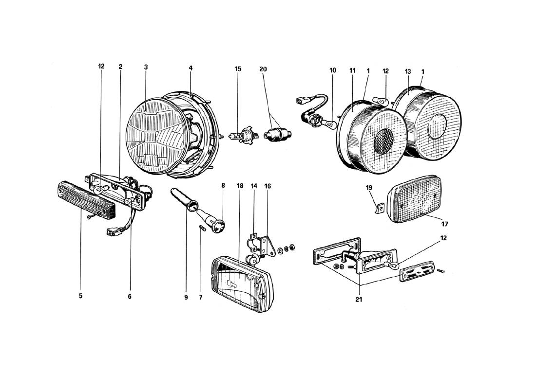 Schematic: Lights (Variants For Rhd - Aus Versions)