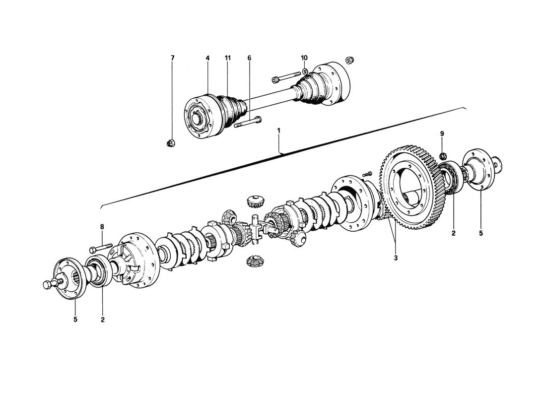 Schematic: Differential And Axle Shaft